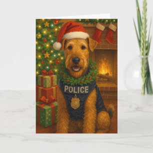 Airedale Terrier Holiday  Thank You Card