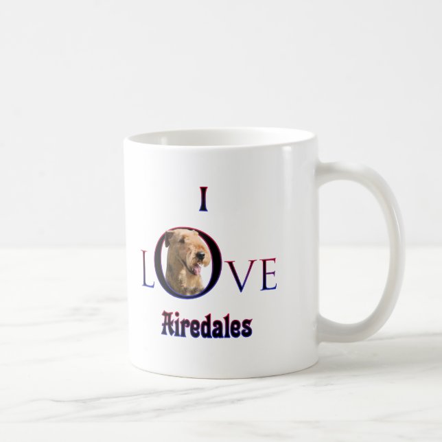 Airedale Terrier I Love Coffee Mug (Right)