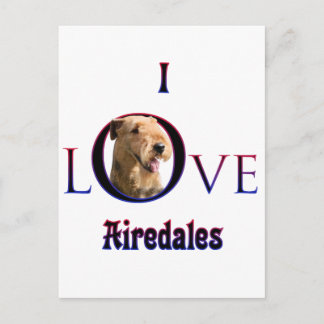 Airedale Terrier I Love Postcard