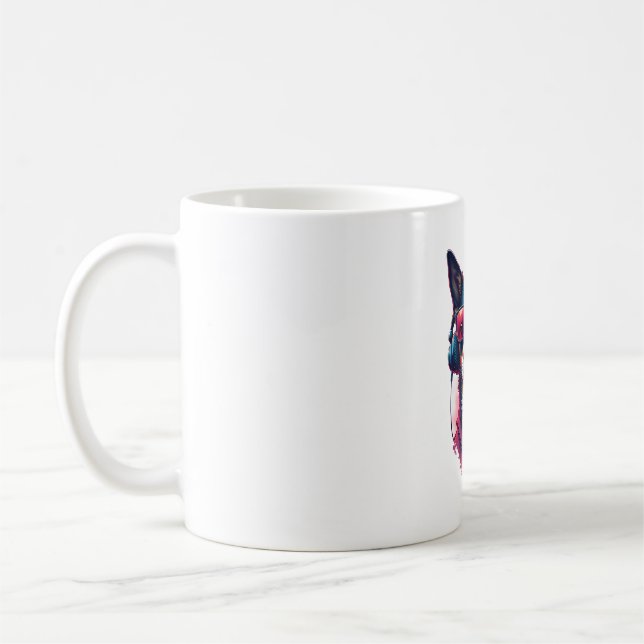 Airedale Terrier in christmas hat  Coffee Mug (Left)