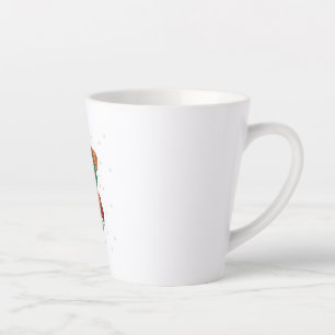 Airedale Terrier in christmas hat Latte Mug