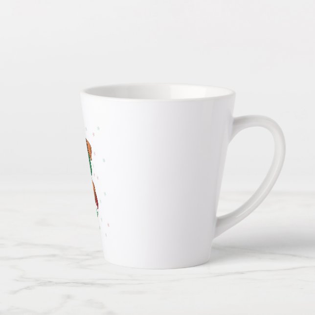 Airedale Terrier in christmas hat     Latte Mug (Right)