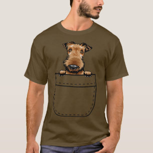 Airedale Terrier In Pocket Funny Dog Lover Owner T-Shirt