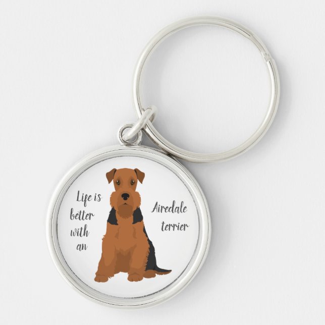 Airedale Terrier Key Ring (Front)