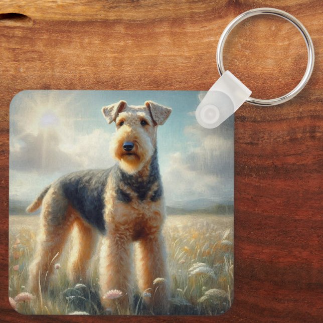 Airedale Terrier Key Ring (Back)