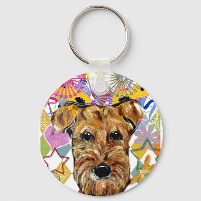 AIREDALE TERRIER KEY RING (Front)