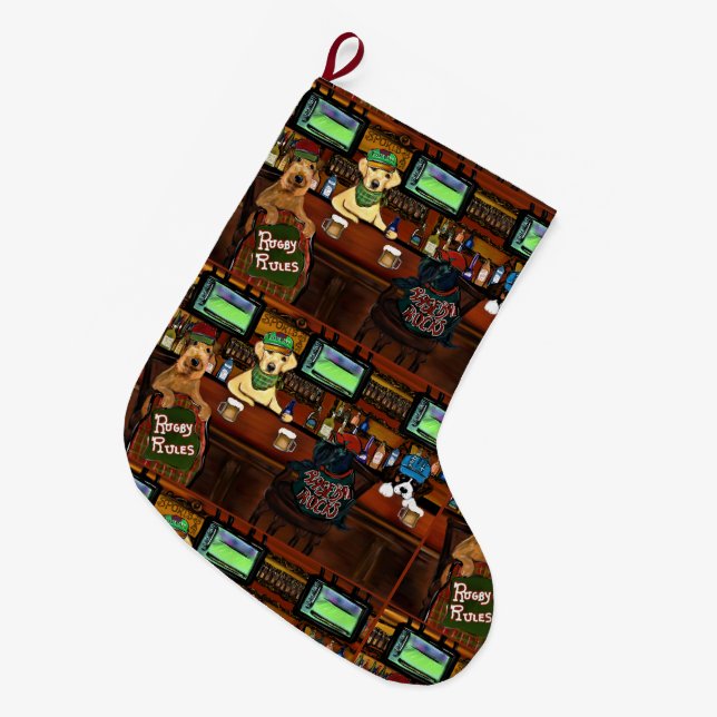 Airedale Terrier     Large Christmas Stocking (Front (Hanging))
