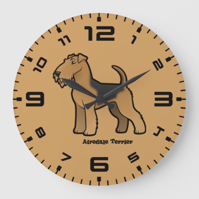 airedale terrier large clock (Front)