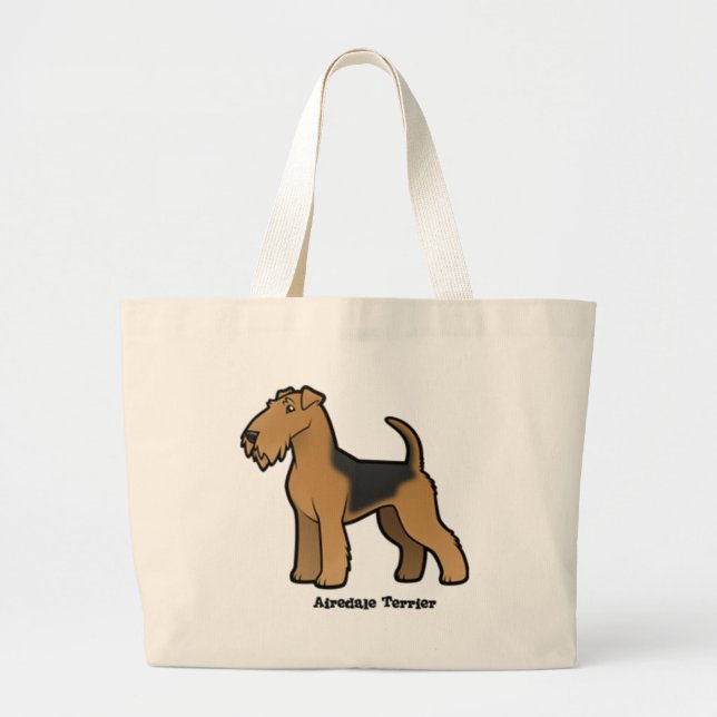 airedale terrier large tote bag (Front)