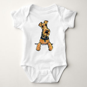 Airedale Terrier Line Art Baby Bodysuit