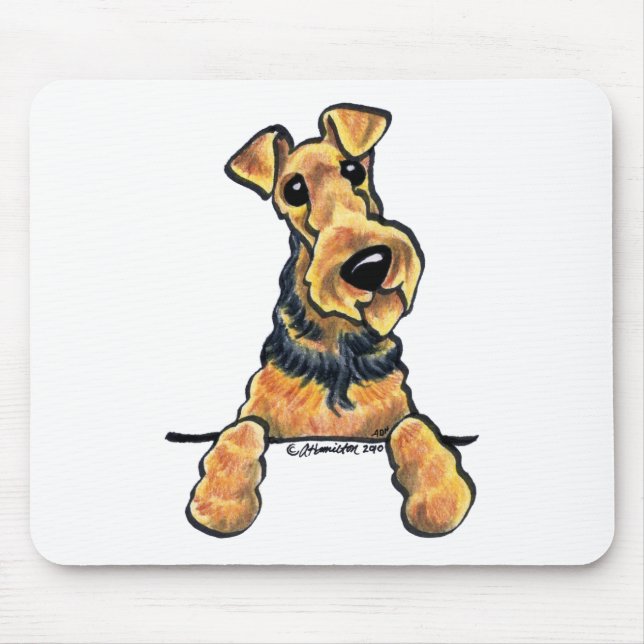 Airedale Terrier Line Art Mouse Mat (Front)