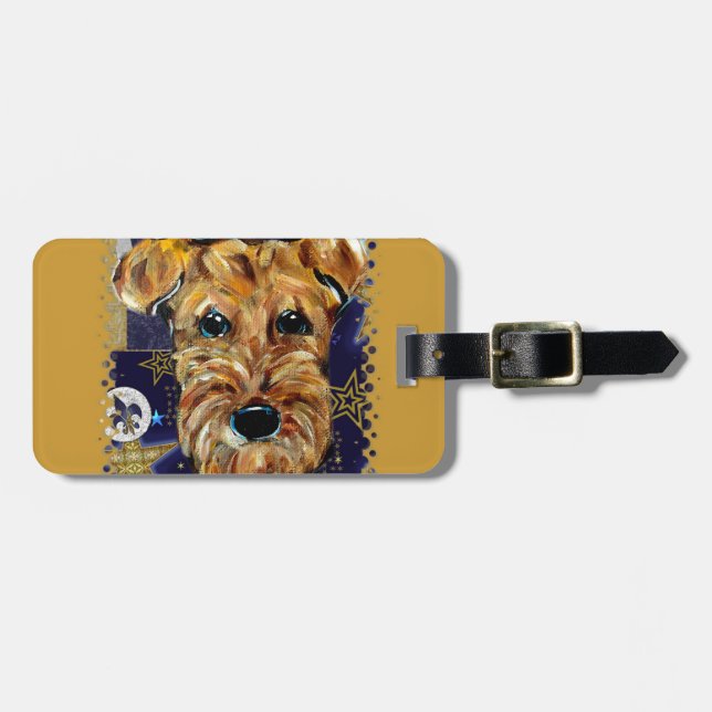 AIREDALE TERRIER LUGGAGE TAG (Front Horizontal)