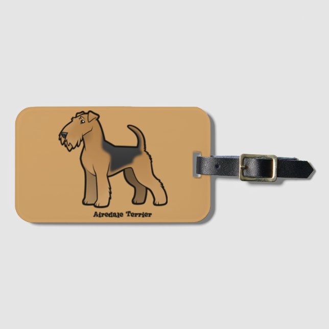 airedale terrier luggage tag (Front Horizontal)