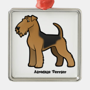 airedale terrier metal tree decoration