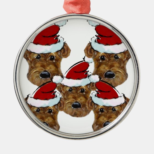 AIREDALE TERRIER METAL TREE DECORATION (Front)