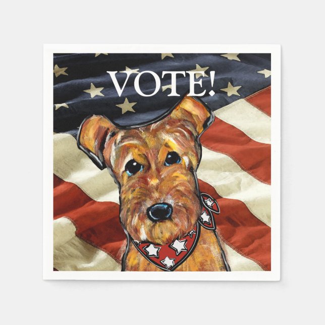 AIREDALE TERRIER NAPKIN (Front)