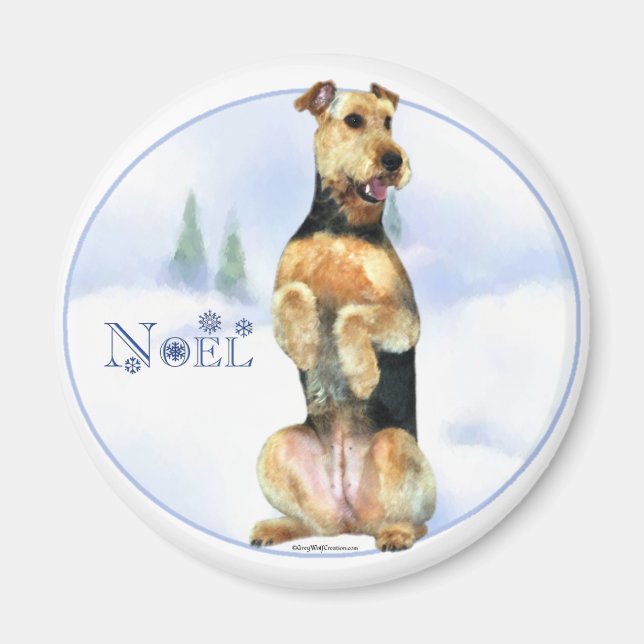 Airedale Terrier Noel Magnet (Front)