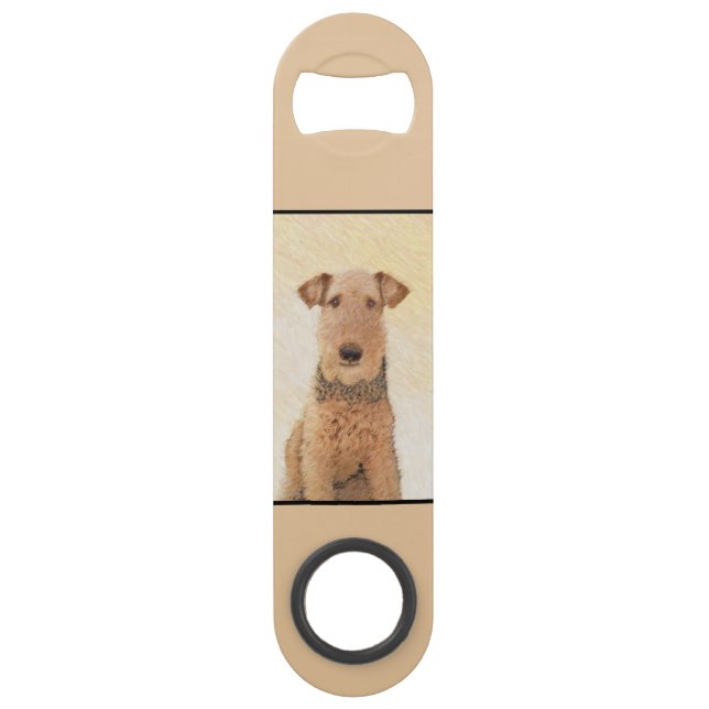 Airedale Terrier Painting - Cute Original Art (Back)