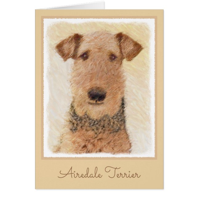 Airedale Terrier Painting - Cute Original Art (Front)