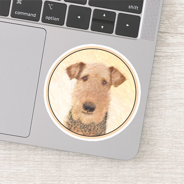 Airedale Terrier Painting - Cute Original Art (Detail)