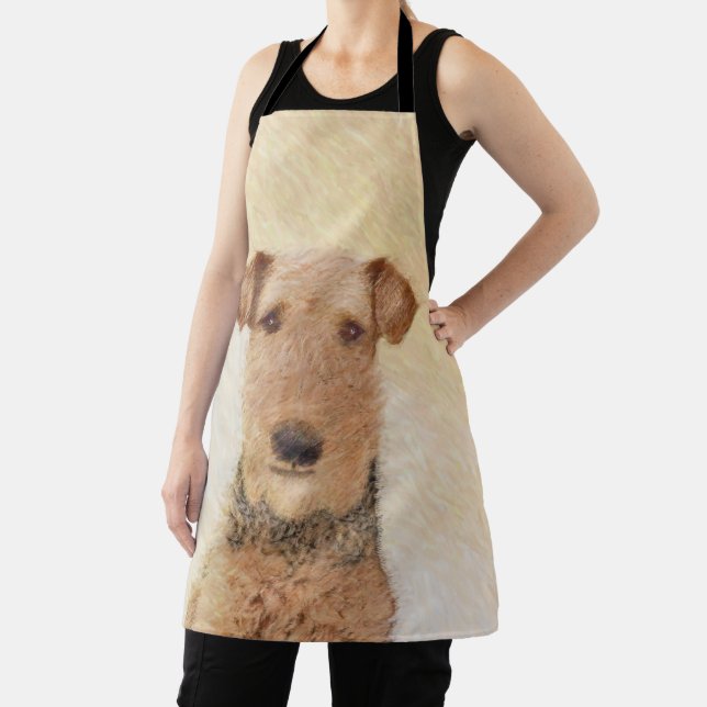 Airedale Terrier Painting - Cute Original Art Apron (Insitu)