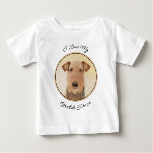 Airedale Terrier Painting - Cute Original Art Baby T-Shirt