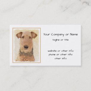 Airedale Terrier Painting - Cute Original Art Business Card