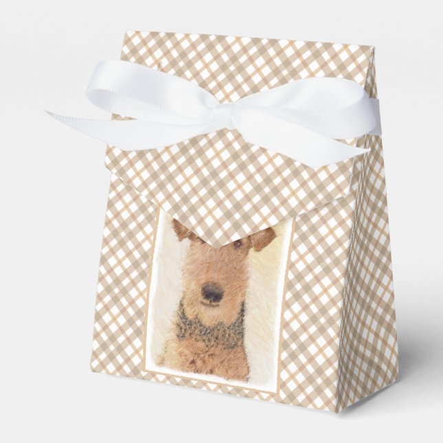 Airedale Terrier Painting - Cute Original Art Favour Box (Front Side)