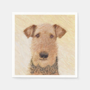 Airedale Terrier Painting - Cute Original Art Napkin