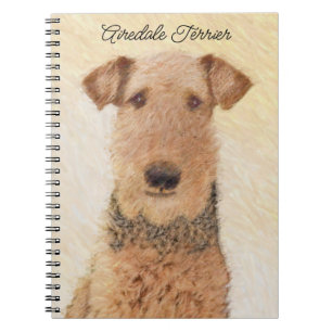 Airedale Terrier Painting - Cute Original Art Notebook