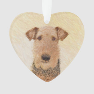 Airedale Terrier Painting - Cute Original Art Ornament