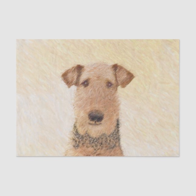 Airedale Terrier Painting - Cute Original Art Tissue Paper (Front)