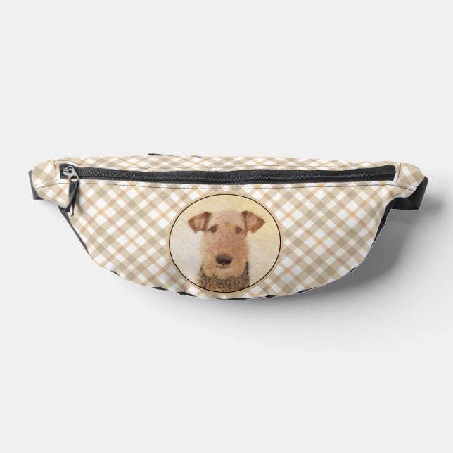 Airedale Terrier Painting Cute Original Dog Art Bum Bags (Lay Down)