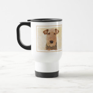 Airedale Terrier Painting - Cute Original Dog Art Travel Mug