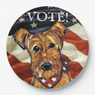 AIREDALE TERRIER PAPER PLATE