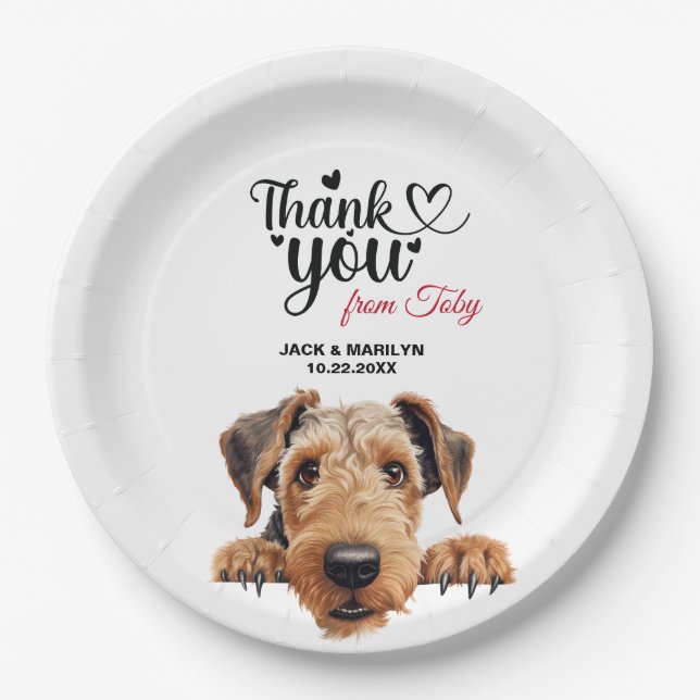 Airedale Terrier Paper Plate (Front)