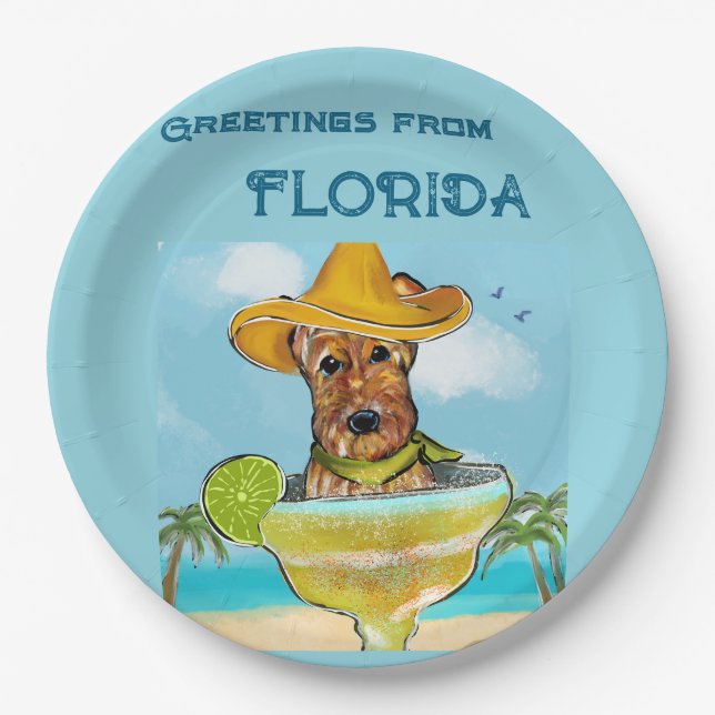 Airedale Terrier  Paper Plate (Front)