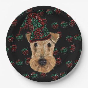  AIREDALE TERRIER    PAPER PLATE