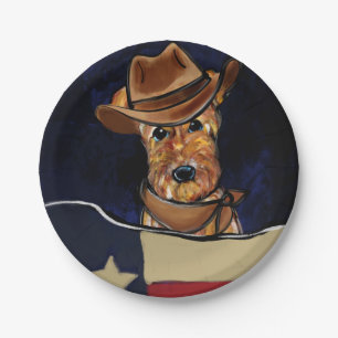 AIREDALE TERRIER PAPER PLATE