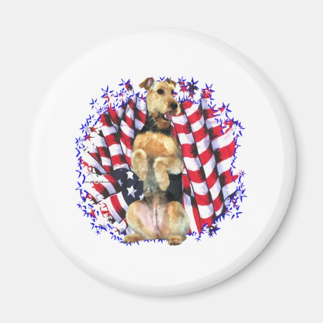 Airedale Terrier Patriot Magnet (Front)
