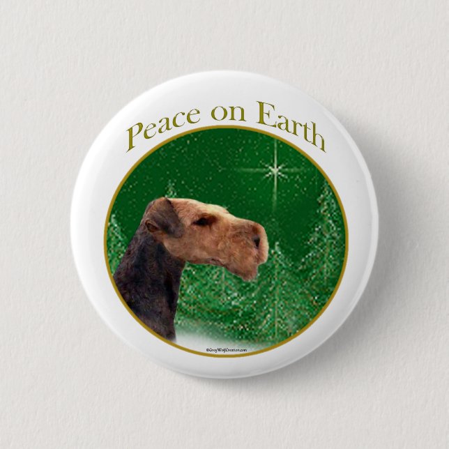 Airedale Terrier Peace 6 Cm Round Badge (Front)
