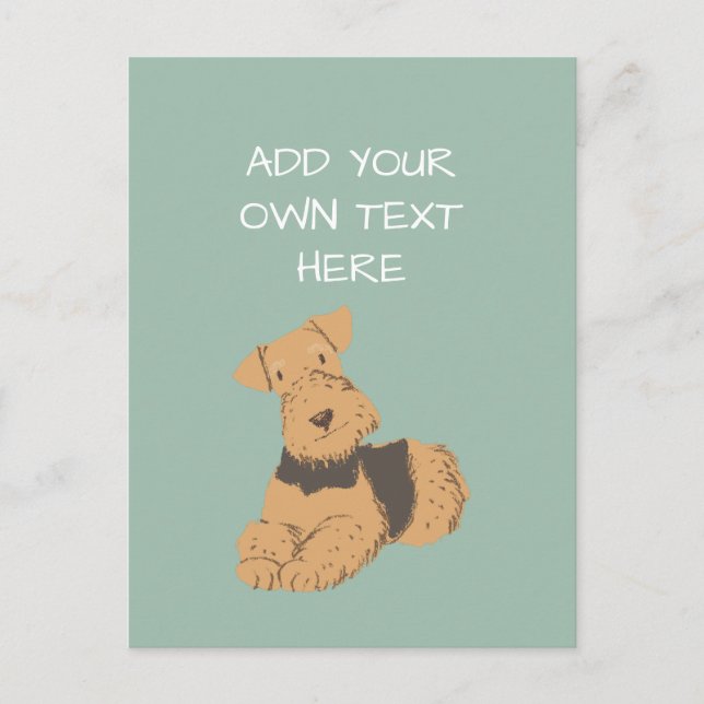 Airedale Terrier Personalised Dog Name Postcard (Front)