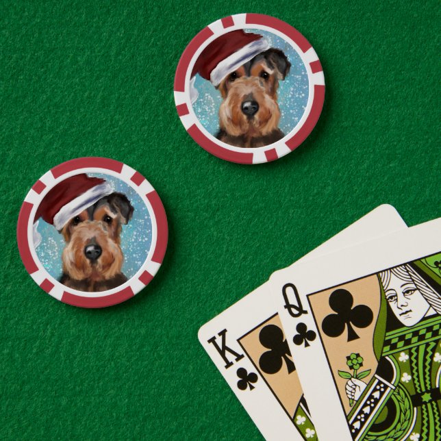 AIREDALE TERRIER POKER CHIPS (Poker Table (Double))