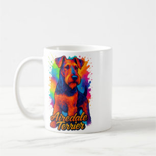 Airedale Terrier Pop Art Illustration Colourful Coffee Mug