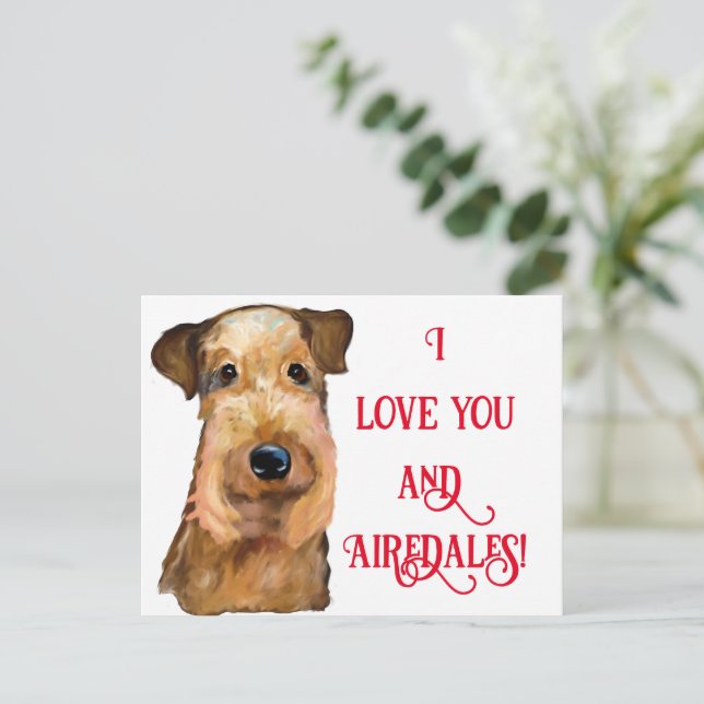 AIREDALE   TERRIER    POSTCARD (Standing Front)
