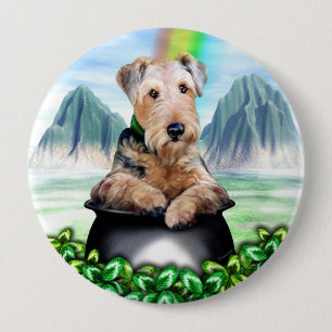 Airedale Terrier Pot of Gold Button