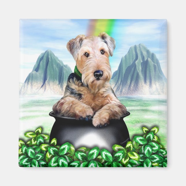 Airedale Terrier Pot of Gold Magnet (Front)