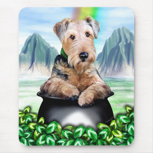 Airedale Terrier Pot of Gold Mouse Mat (Front)