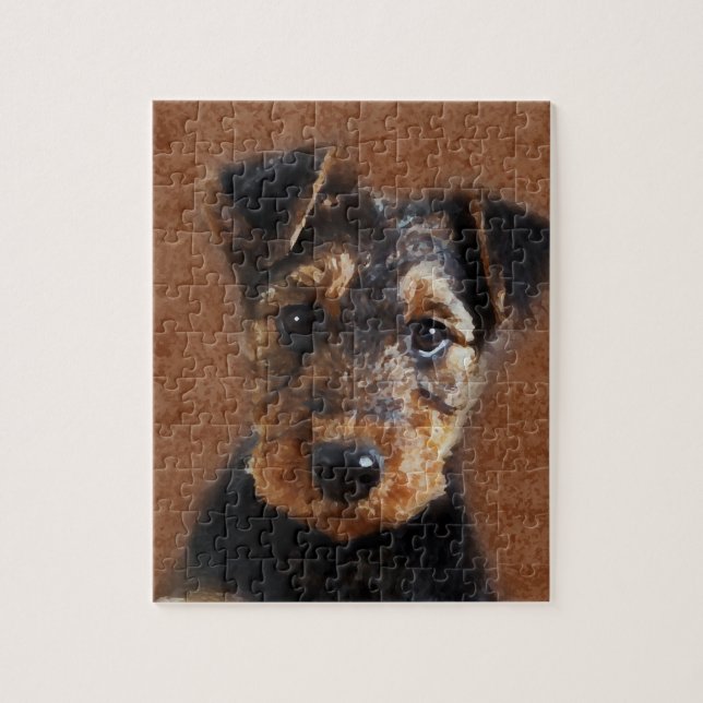 Airedale Terrier Puppy Digital Art Jigsaw Puzzle (Vertical)