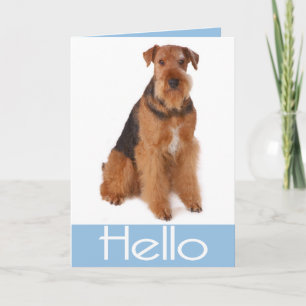 Airedale Terrier Puppy Dog Greeting Card - Verse